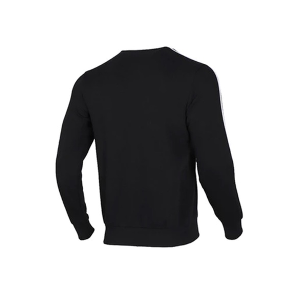 Adidas E 3S Crew FL Round-neck Sweater Unisex Black/White DQ3084 Size Large - Picture 3 of 15